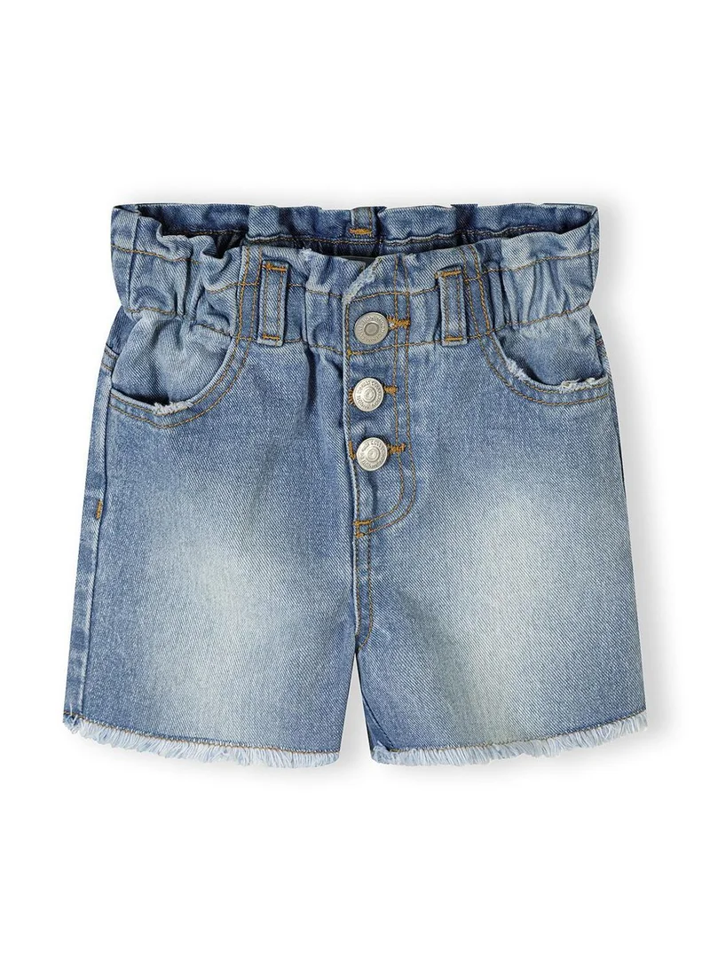 MINOTI Girls 2-pack denim shorts blue elasticated waist